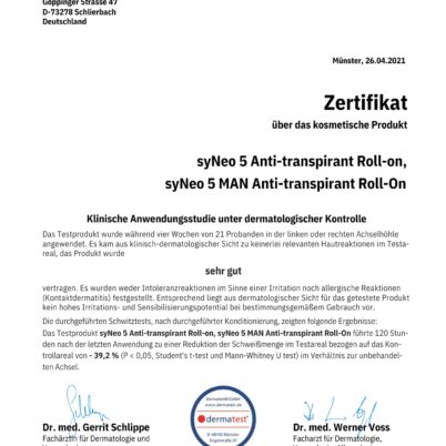 5 Tage Wirkung Zertifikat